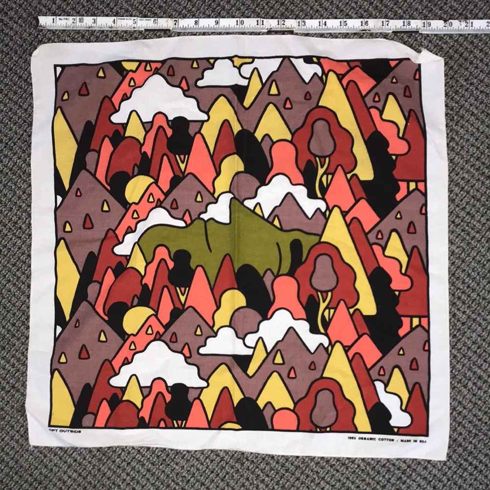 Multicolor Graphic Cotton Scarf - Abstract Mountain Print